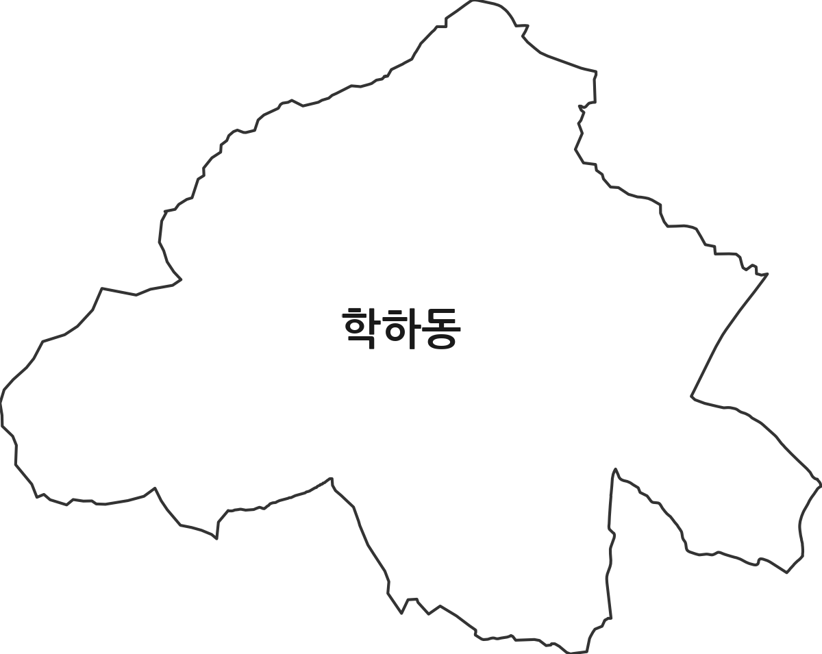 대전광역시 유성구 학하동 행정동 행정구역 경계 지도