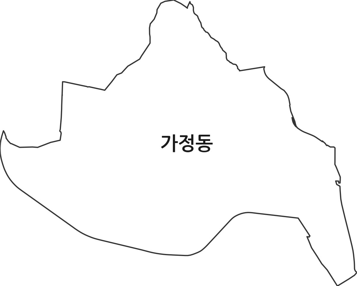 대전광역시 유성구 가정동 법정동 행정구역 경계 지도