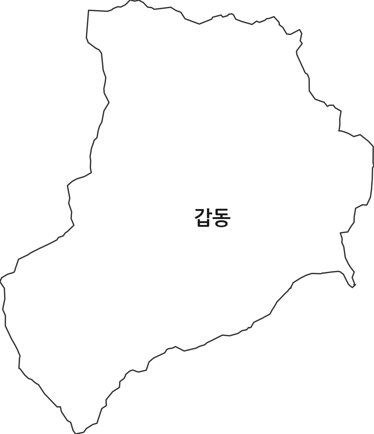 대전광역시 유성구 갑동 법정동 행정구역 경계 지도