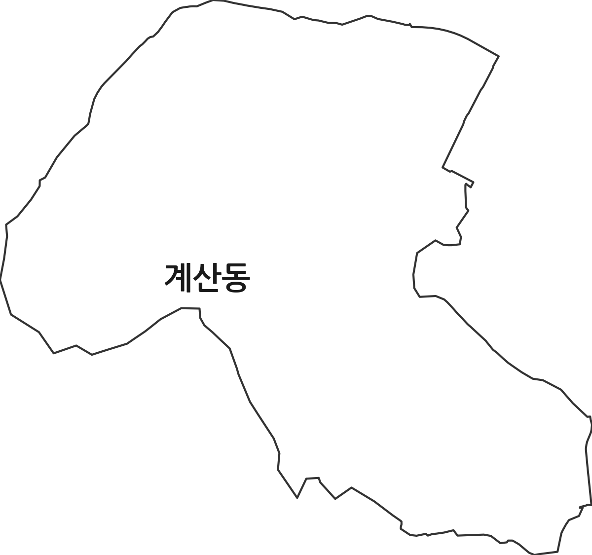대전광역시 유성구 계산동 법정동 행정구역 경계 지도