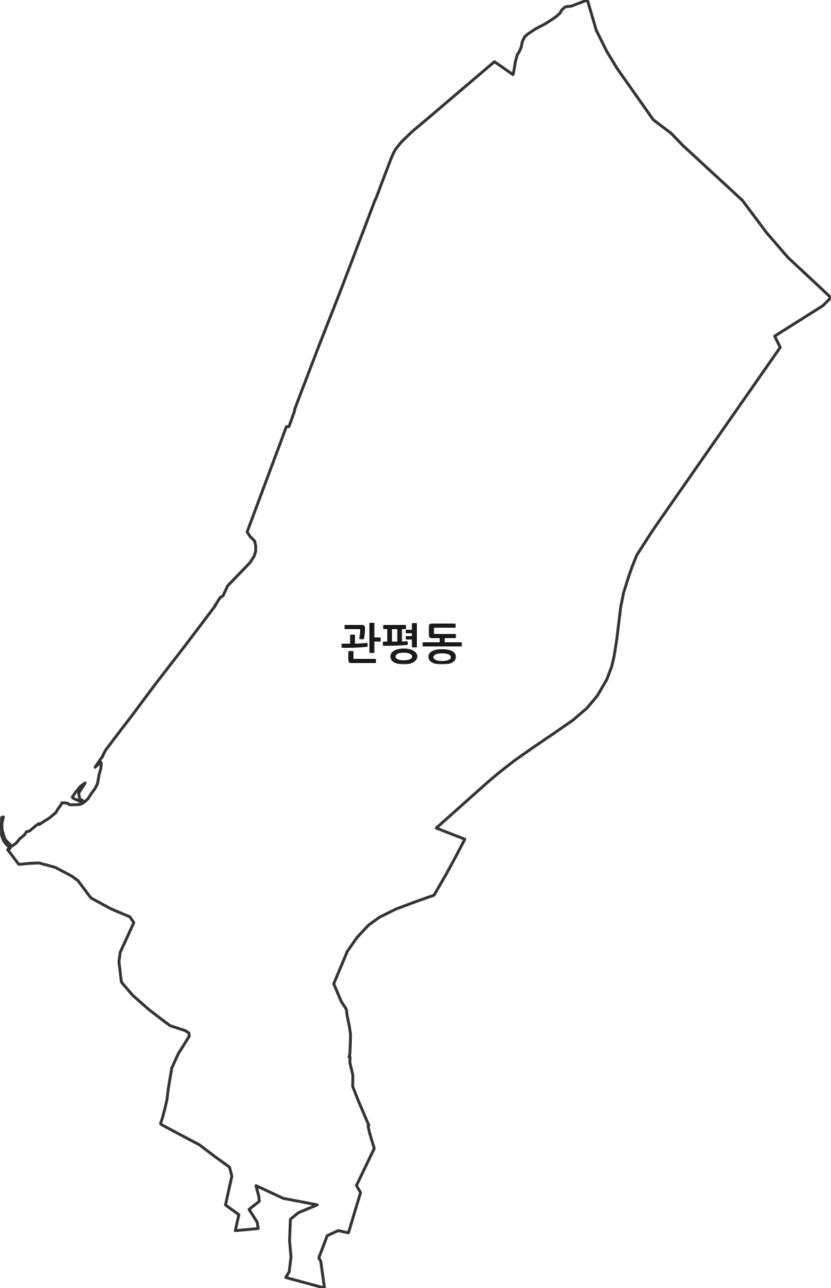대전광역시 유성구 관평동 법정동 행정구역 경계 지도