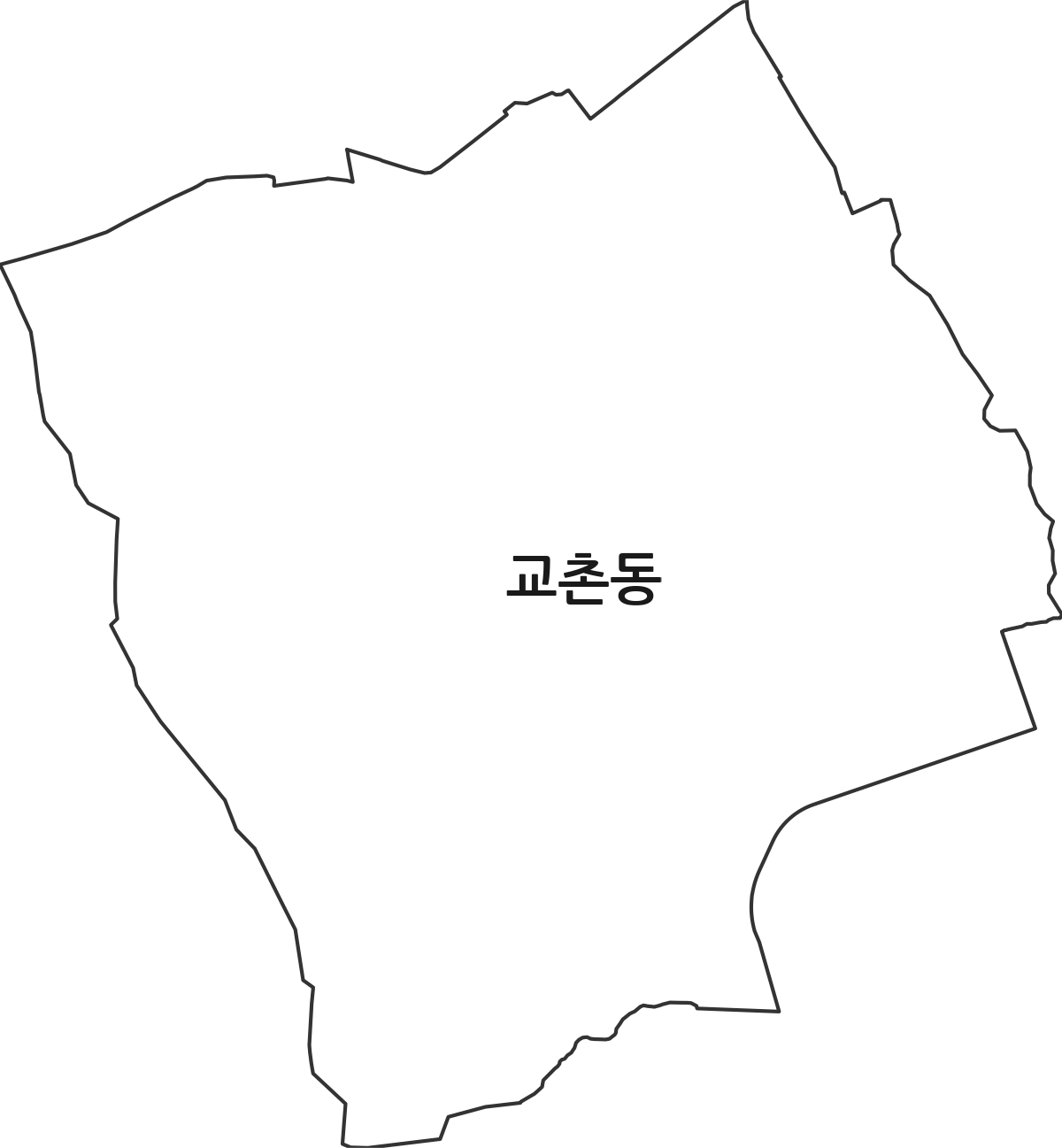 대전광역시 유성구 교촌동 법정동 행정구역 경계 지도