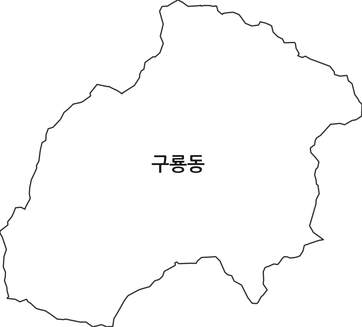 대전광역시 유성구 구룡동 법정동 행정구역 경계 지도