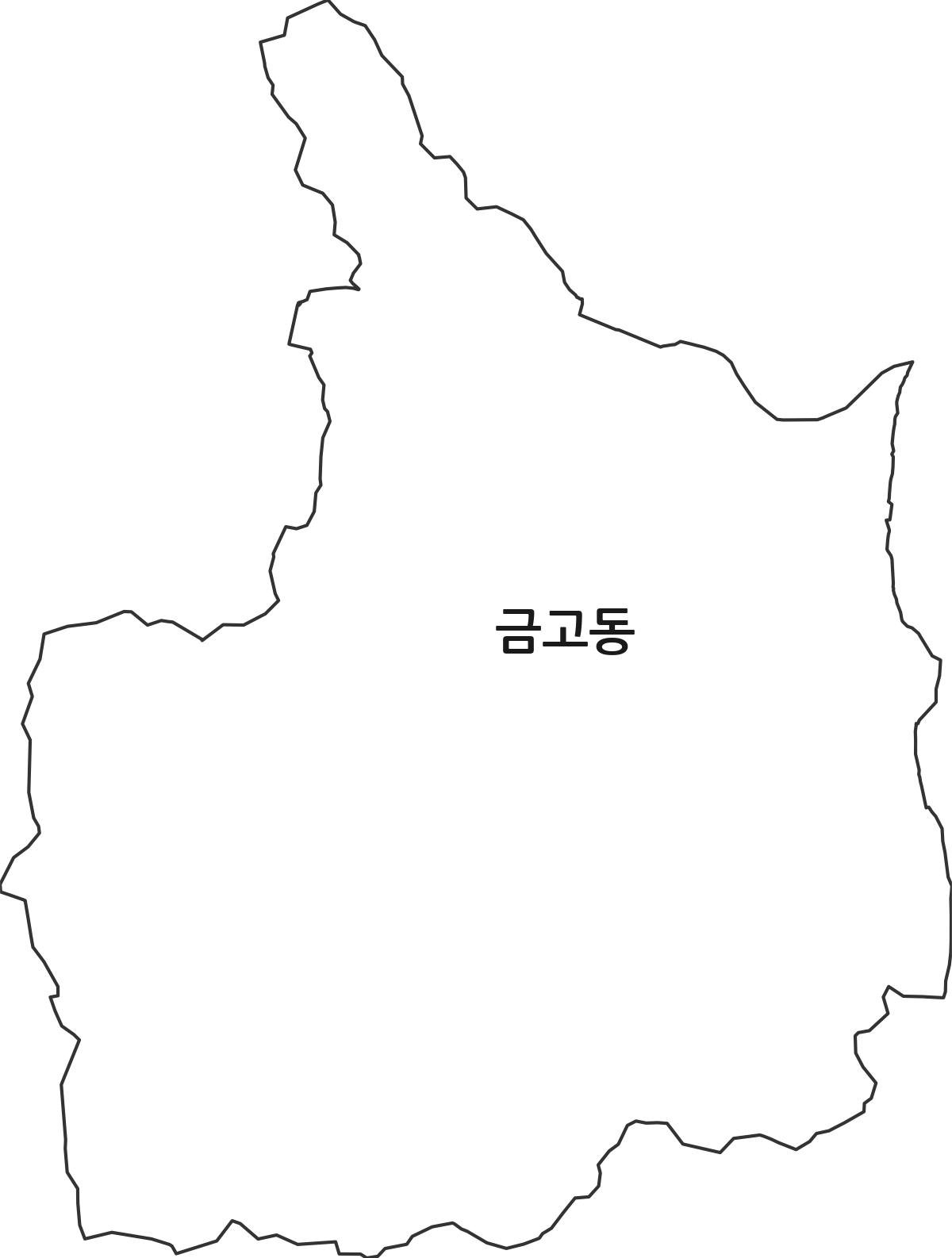 대전광역시 유성구 금고동 법정동 행정구역 경계 지도