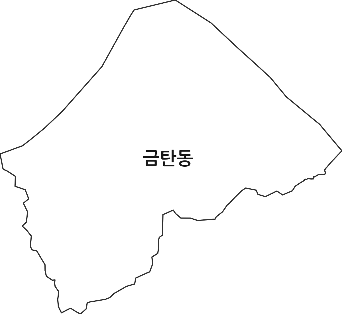 대전광역시 유성구 금탄동 법정동 행정구역 경계 지도