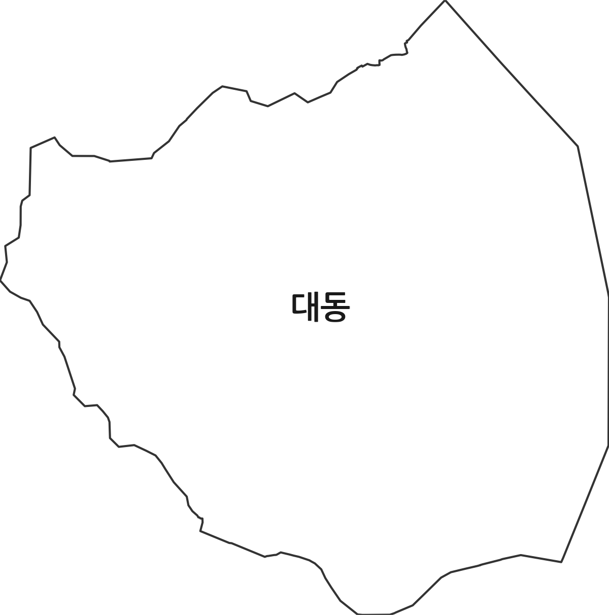 대전광역시 유성구 대동 법정동 행정구역 경계 지도
