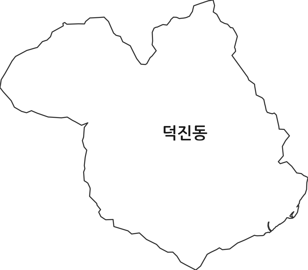 대전광역시 유성구 덕진동 법정동 행정구역 경계 지도