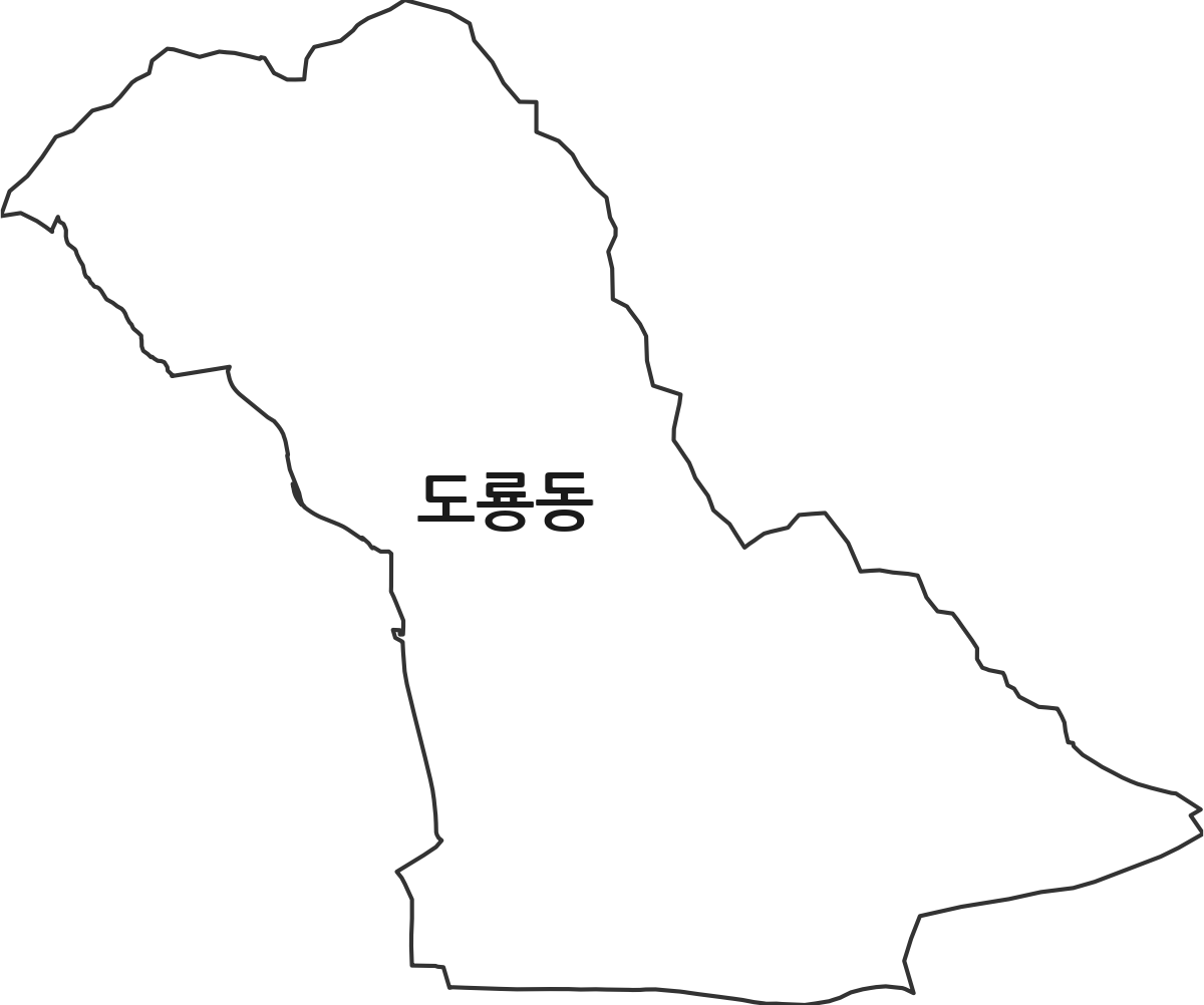 대전광역시 유성구 도룡동 법정동 행정구역 경계 지도