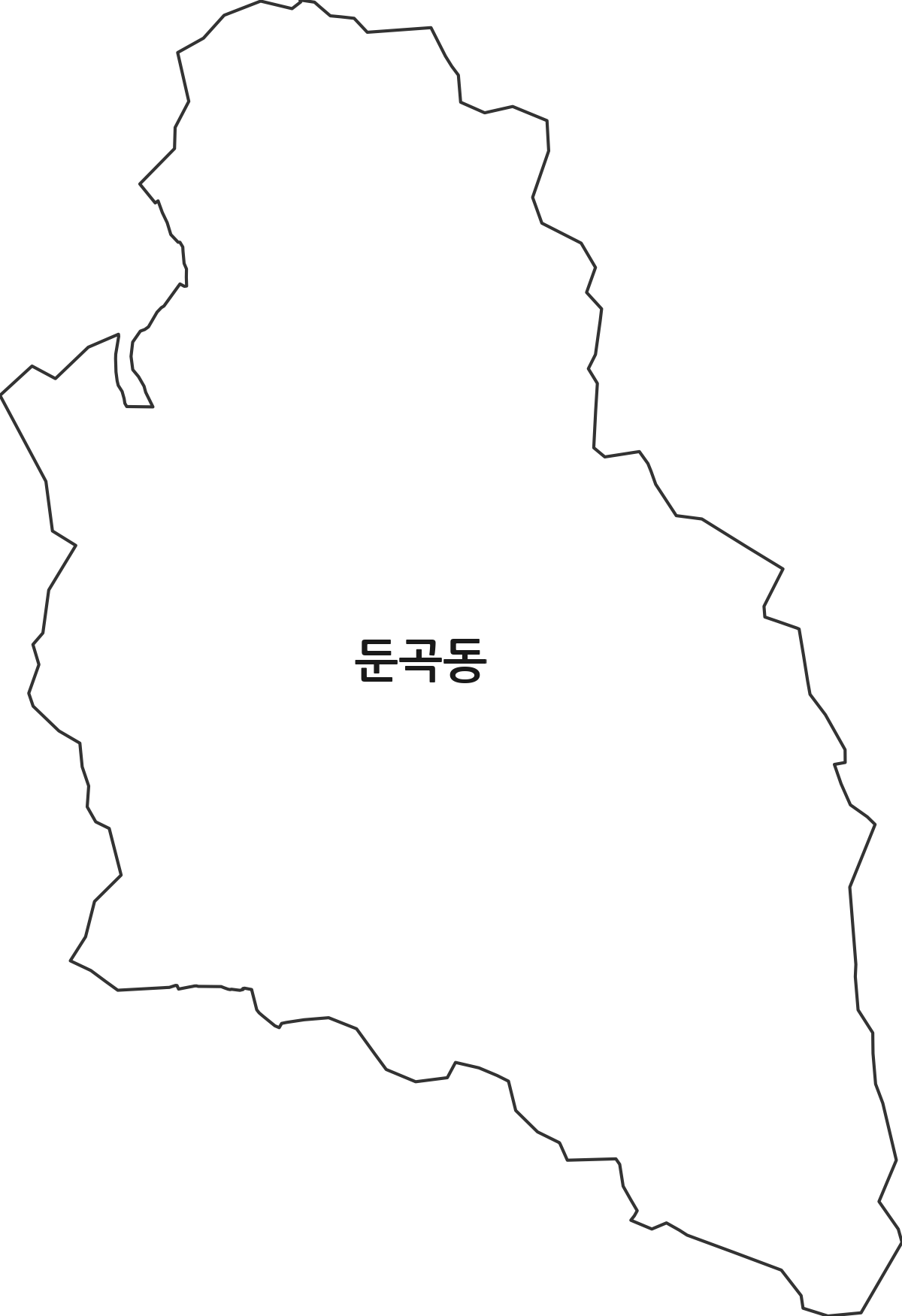 대전광역시 유성구 둔곡동 법정동 행정구역 경계 지도