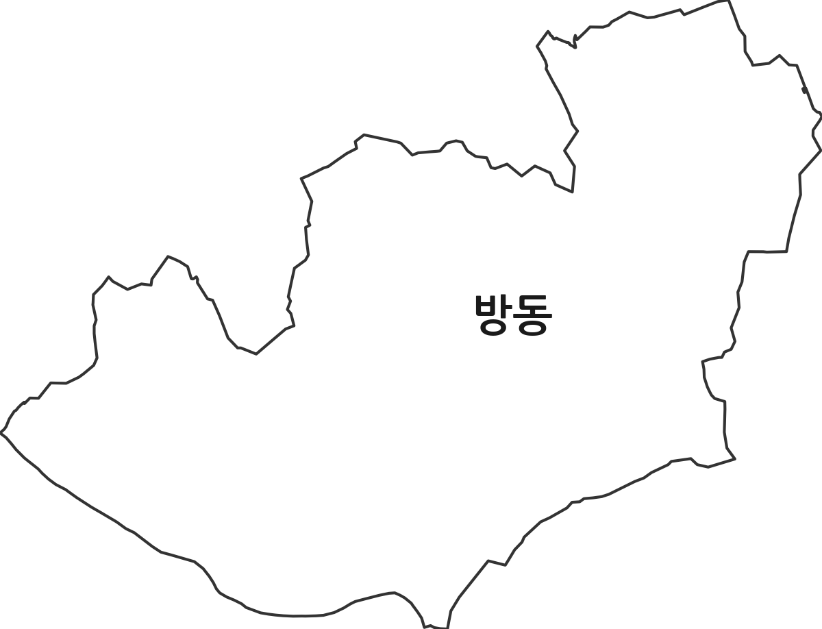 대전광역시 유성구 방동 법정동 행정구역 경계 지도