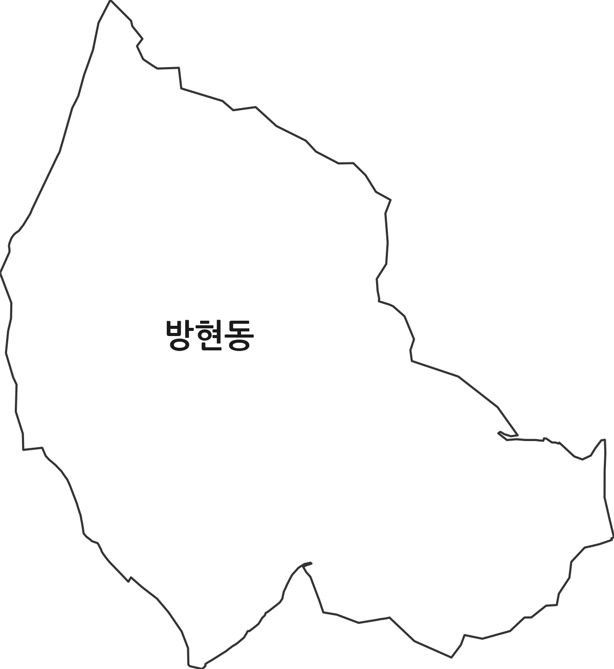 대전광역시 유성구 방현동 법정동 행정구역 경계 지도