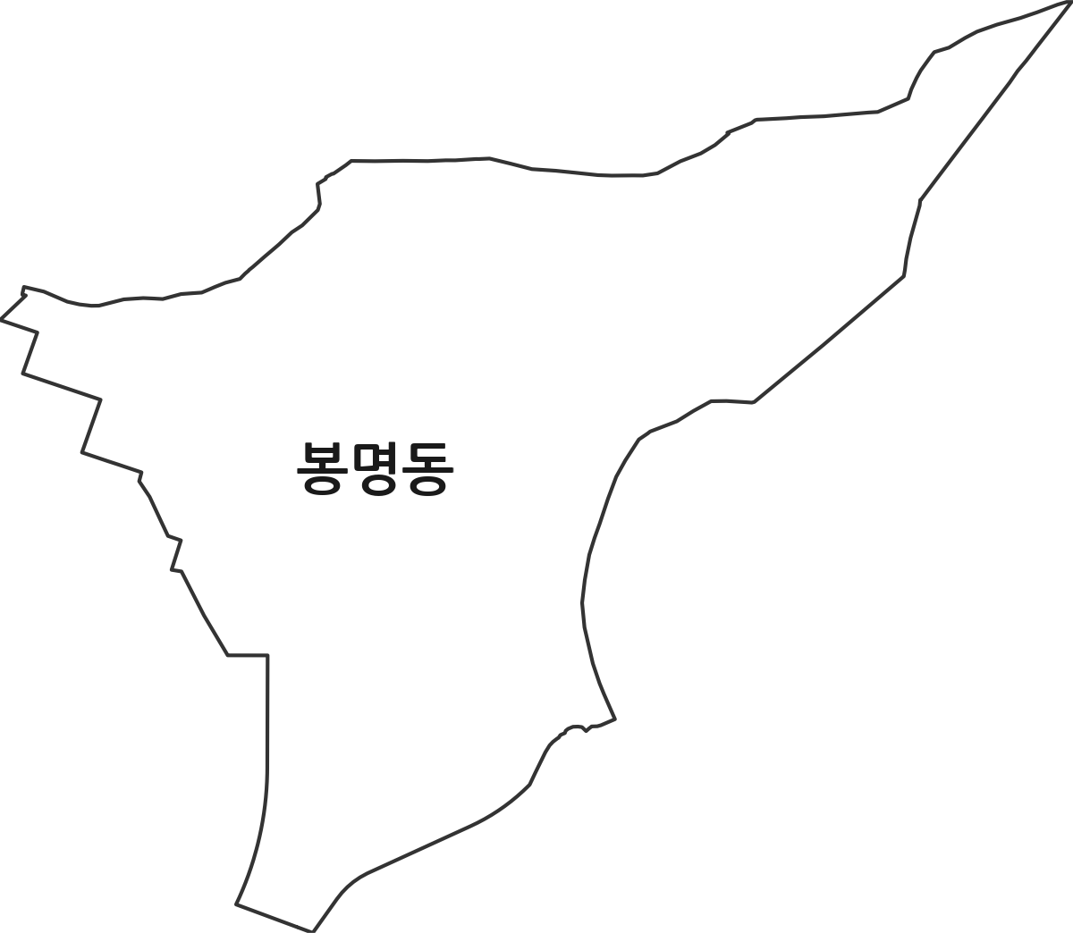 대전광역시 유성구 봉명동 법정동 행정구역 경계 지도
