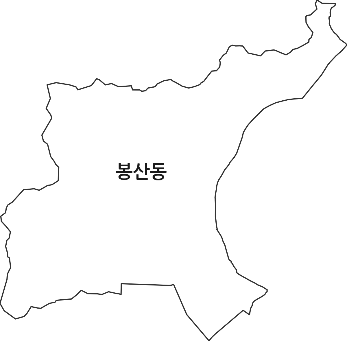 대전광역시 유성구 봉산동 법정동 행정구역 경계 지도