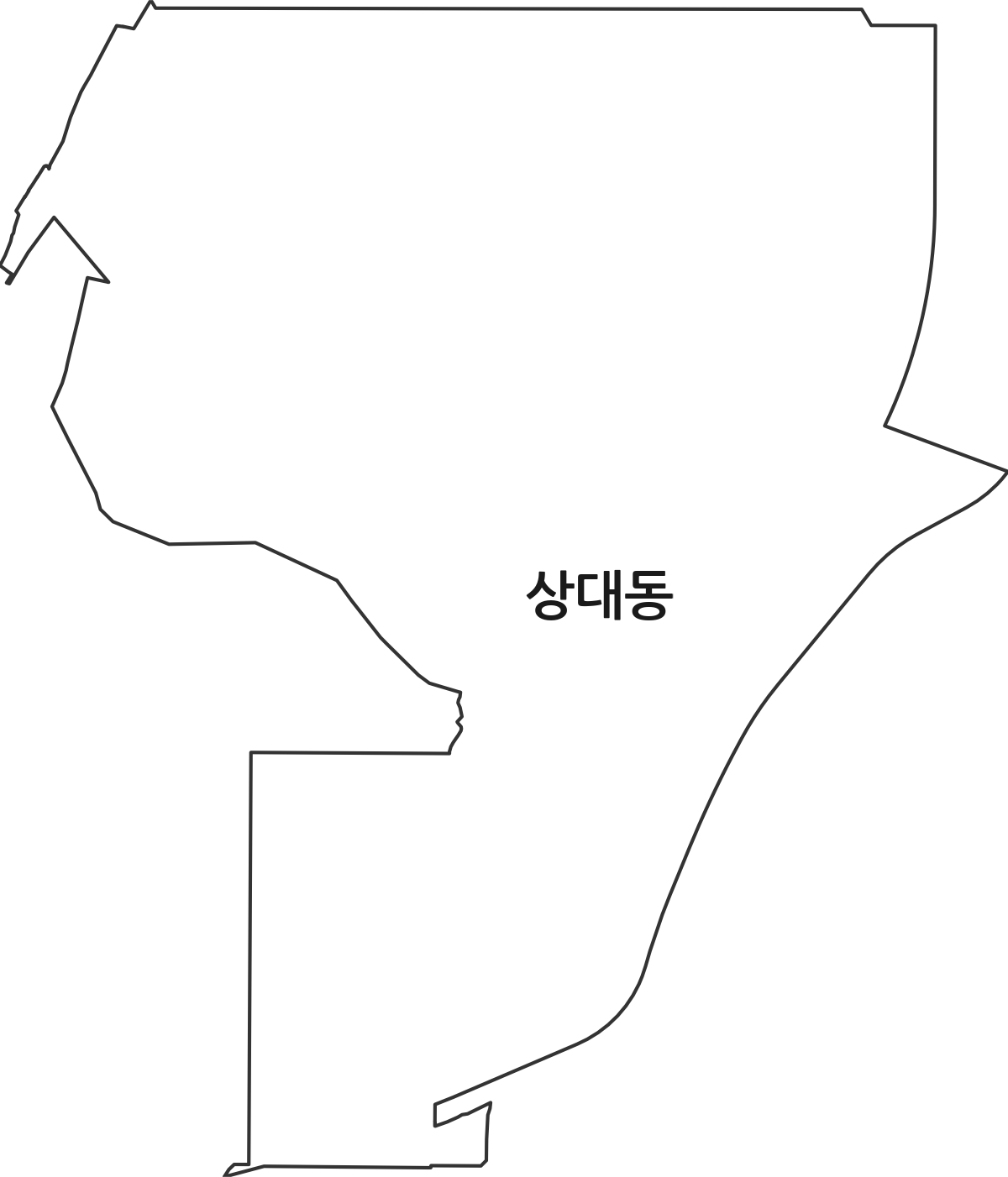대전광역시 유성구 상대동 법정동 행정구역 경계 지도