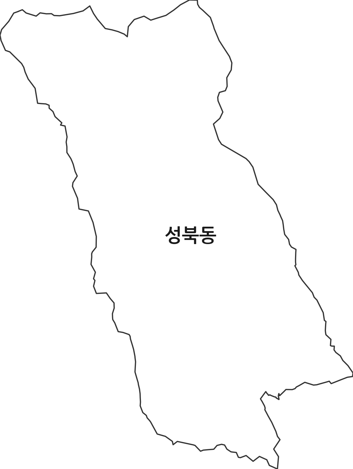 대전광역시 유성구 성북동 법정동 행정구역 경계 지도