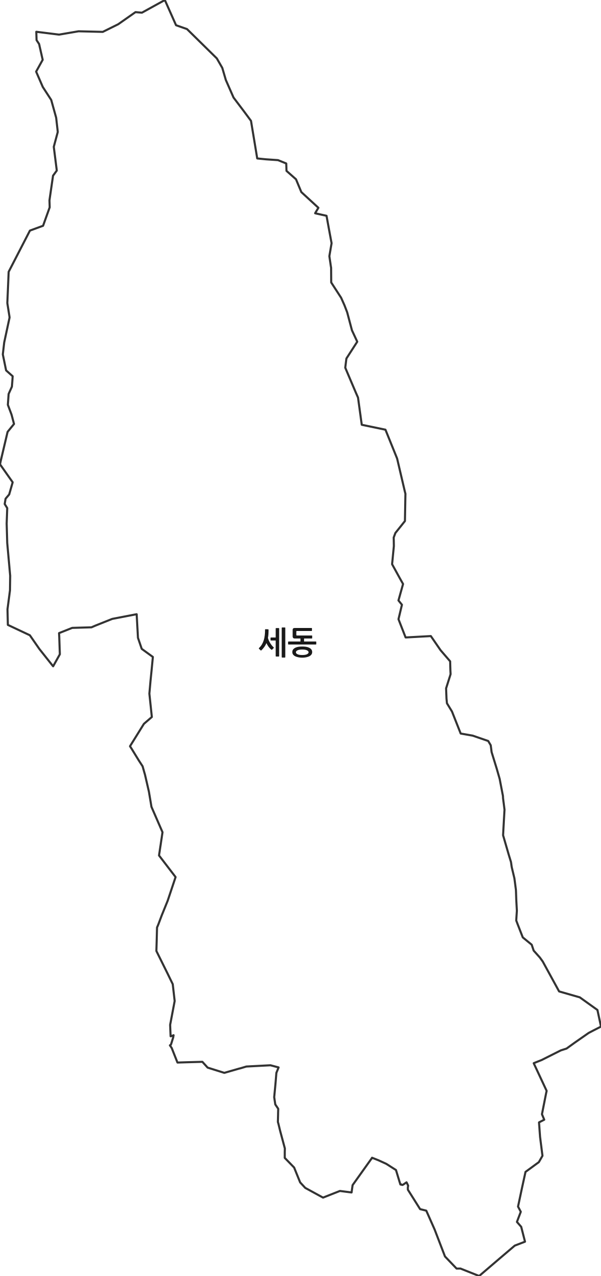 대전광역시 유성구 세동 법정동 행정구역 경계 지도