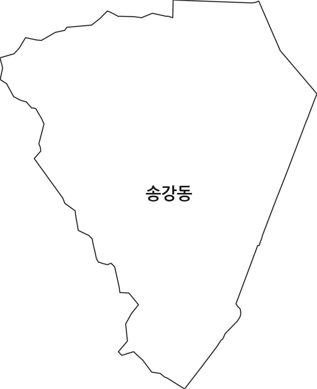 대전광역시 유성구 송강동 법정동 행정구역 경계 지도