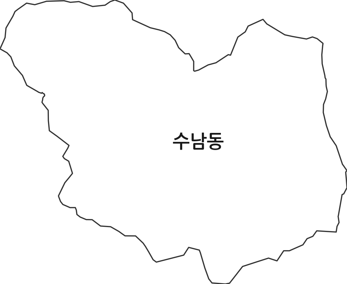 대전광역시 유성구 수남동 법정동 행정구역 경계 지도