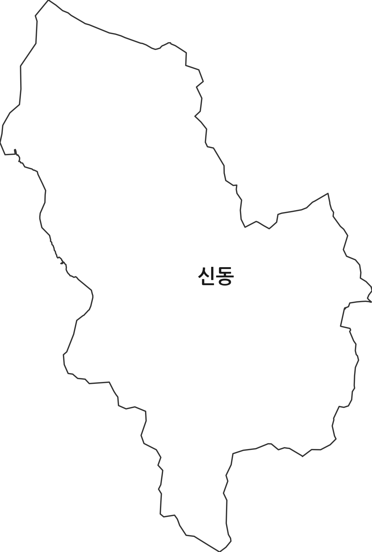 대전광역시 유성구 신동 법정동 행정구역 경계 지도