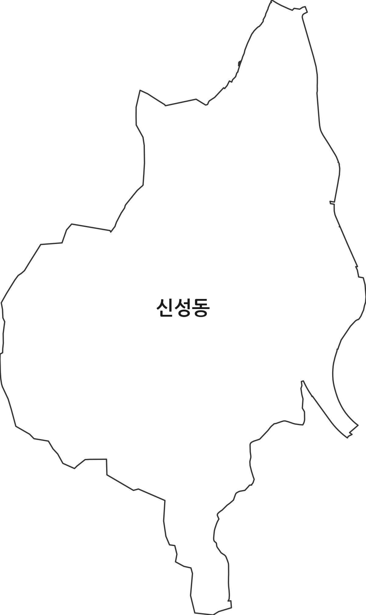 대전광역시 유성구 신성동 법정동 행정구역 경계 지도