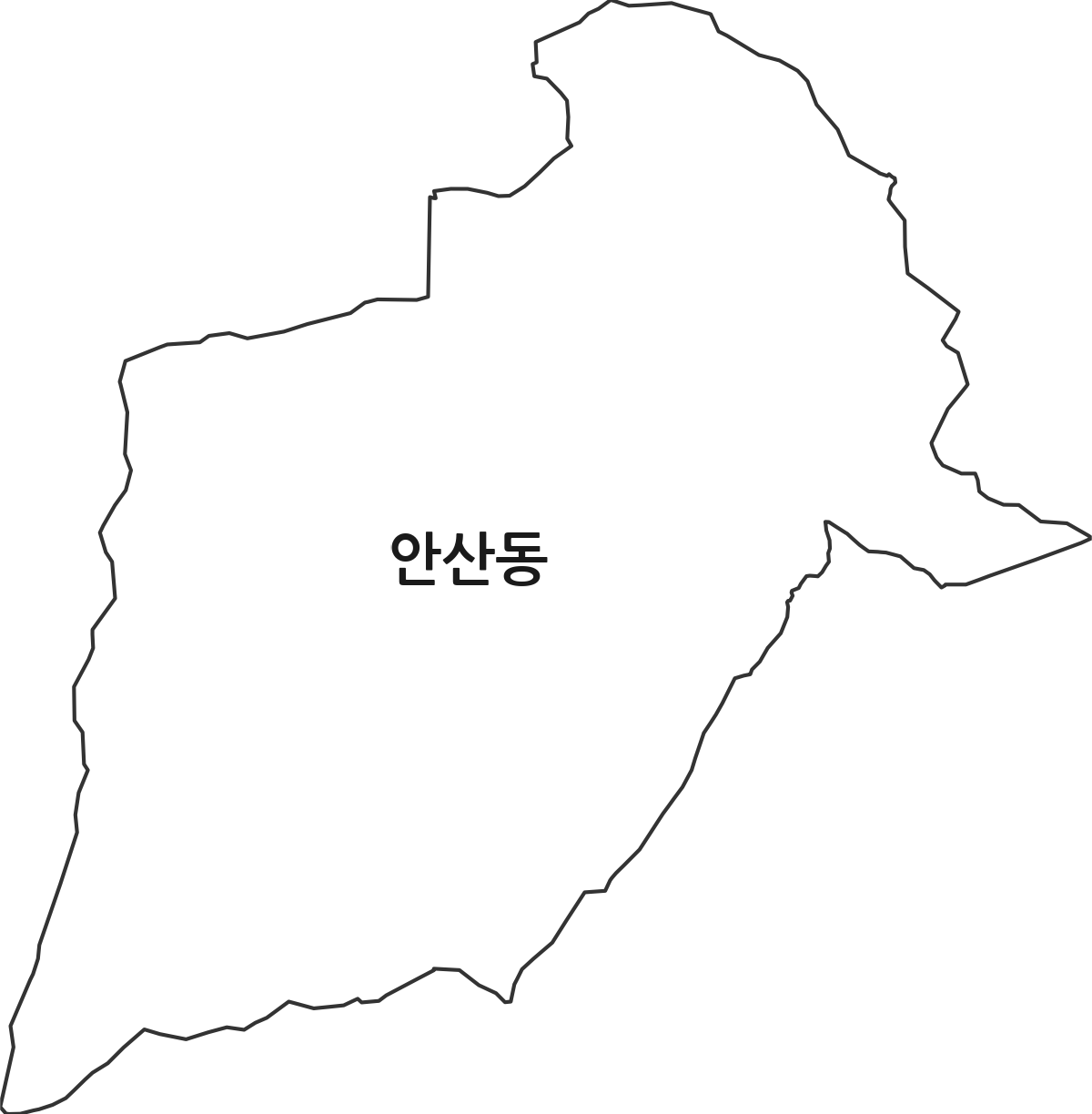 대전광역시 유성구 안산동 법정동 행정구역 경계 지도