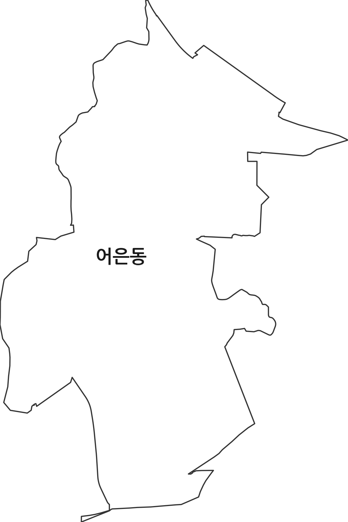 대전광역시 유성구 어은동 법정동 행정구역 경계 지도