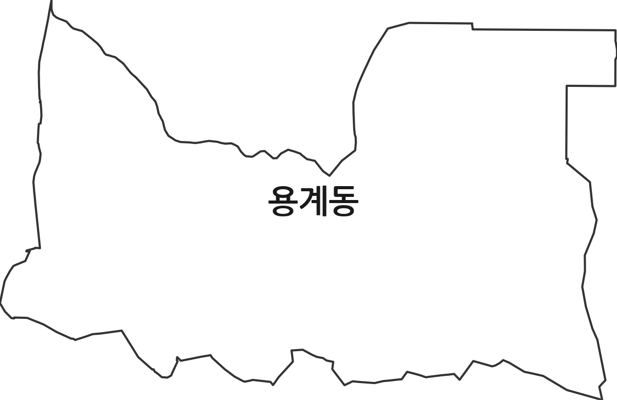 대전광역시 유성구 용계동 법정동 행정구역 경계 지도