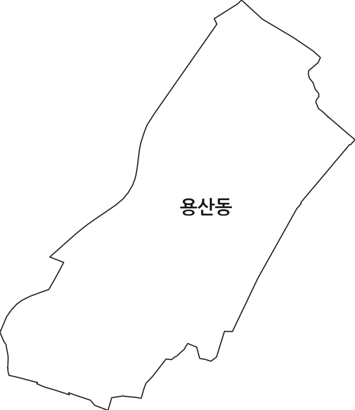 대전광역시 유성구 용산동 법정동 행정구역 경계 지도