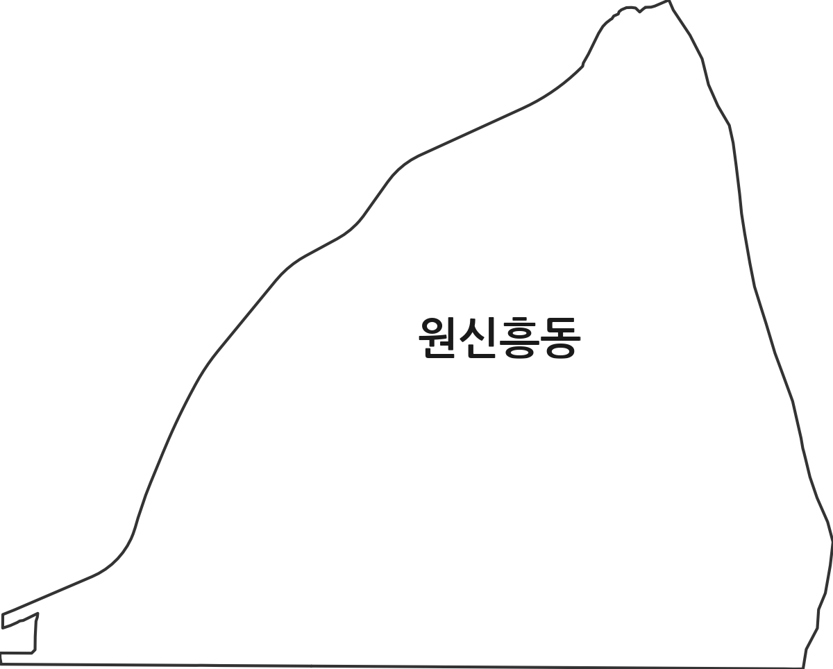 대전광역시 유성구 원신흥동 법정동 행정구역 경계 지도