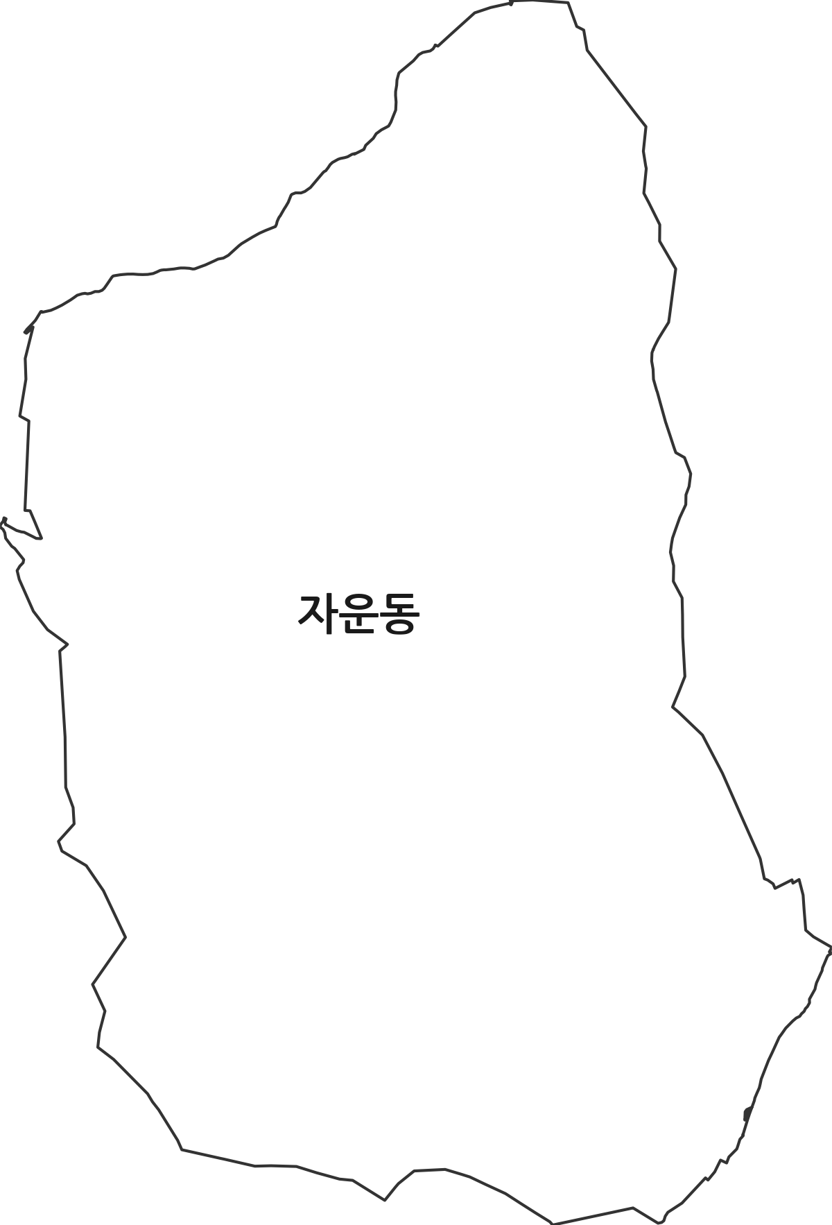 대전광역시 유성구 자운동 법정동 행정구역 경계 지도