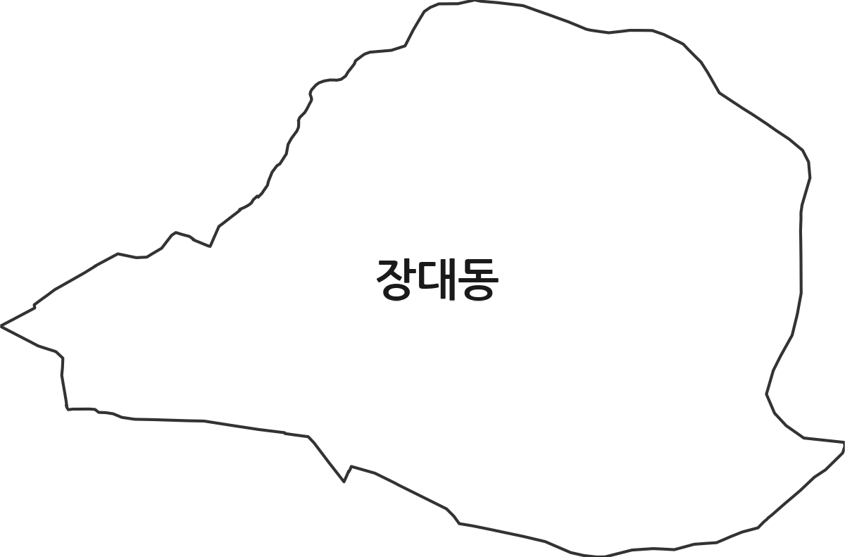 대전광역시 유성구 장대동 법정동 행정구역 경계 지도