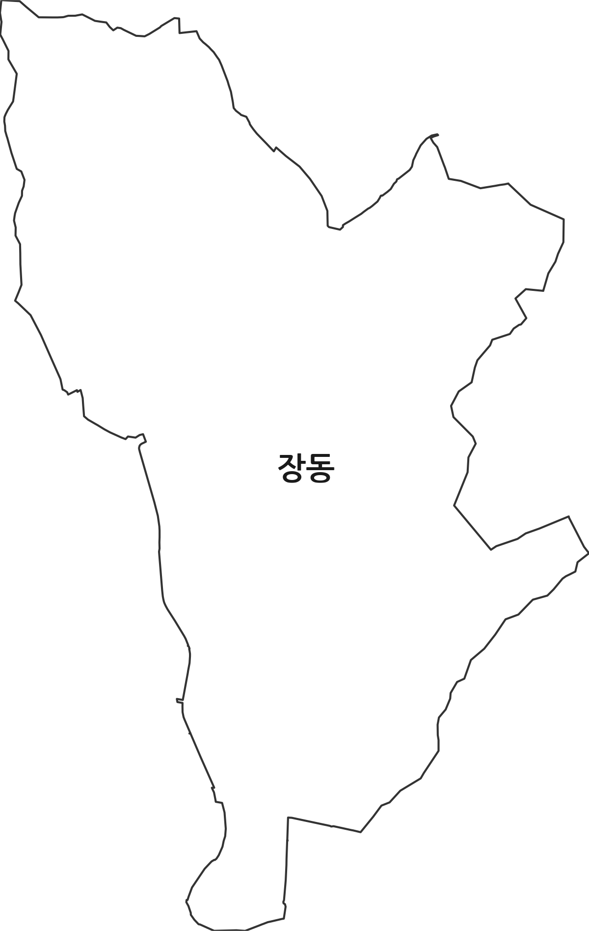 대전광역시 유성구 장동 법정동 행정구역 경계 지도
