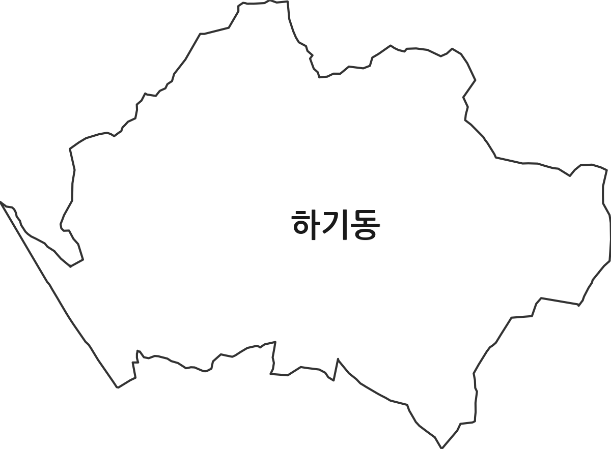 대전광역시 유성구 하기동 법정동 행정구역 경계 지도