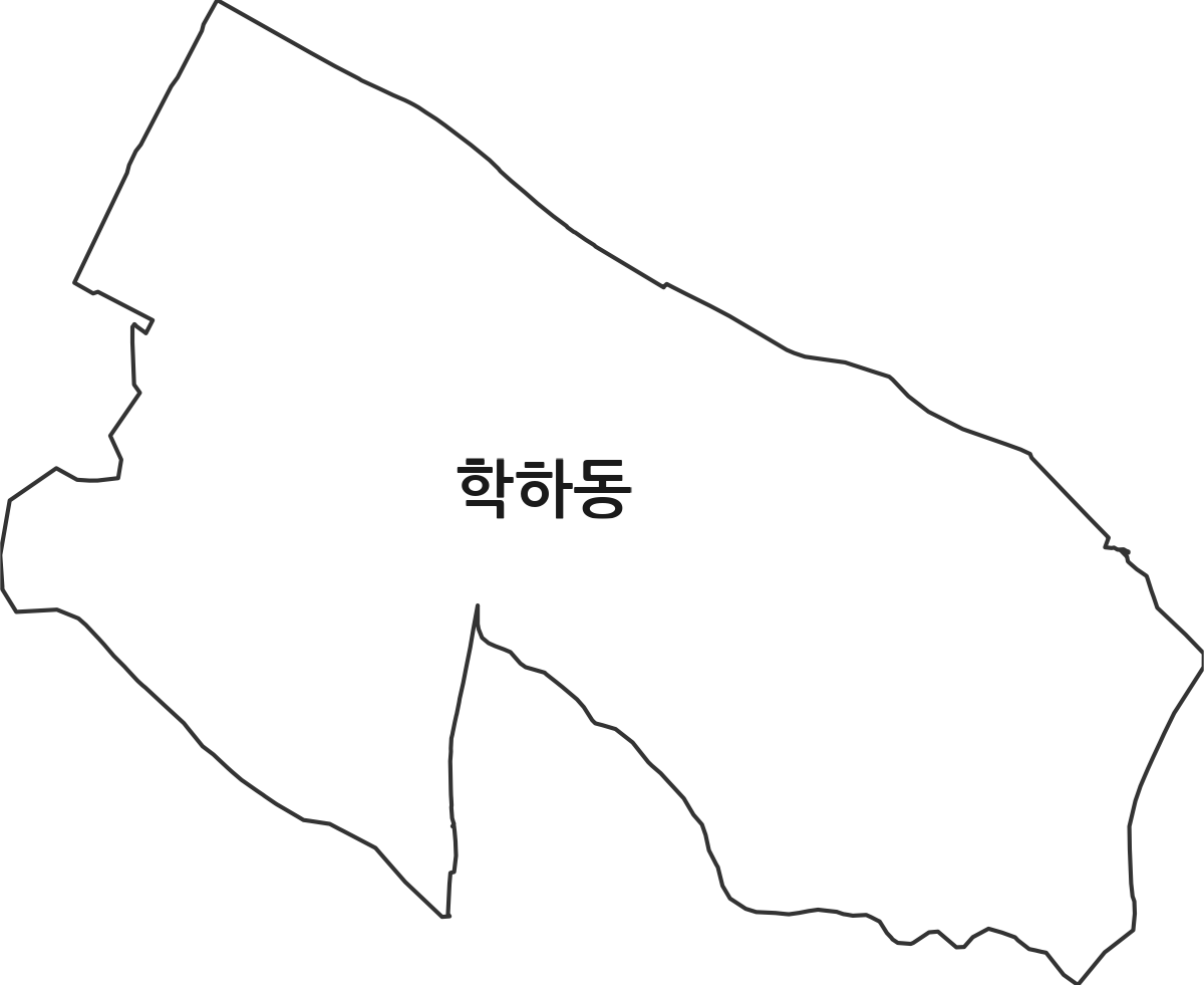 대전광역시 유성구 학하동 법정동 행정구역 경계 지도