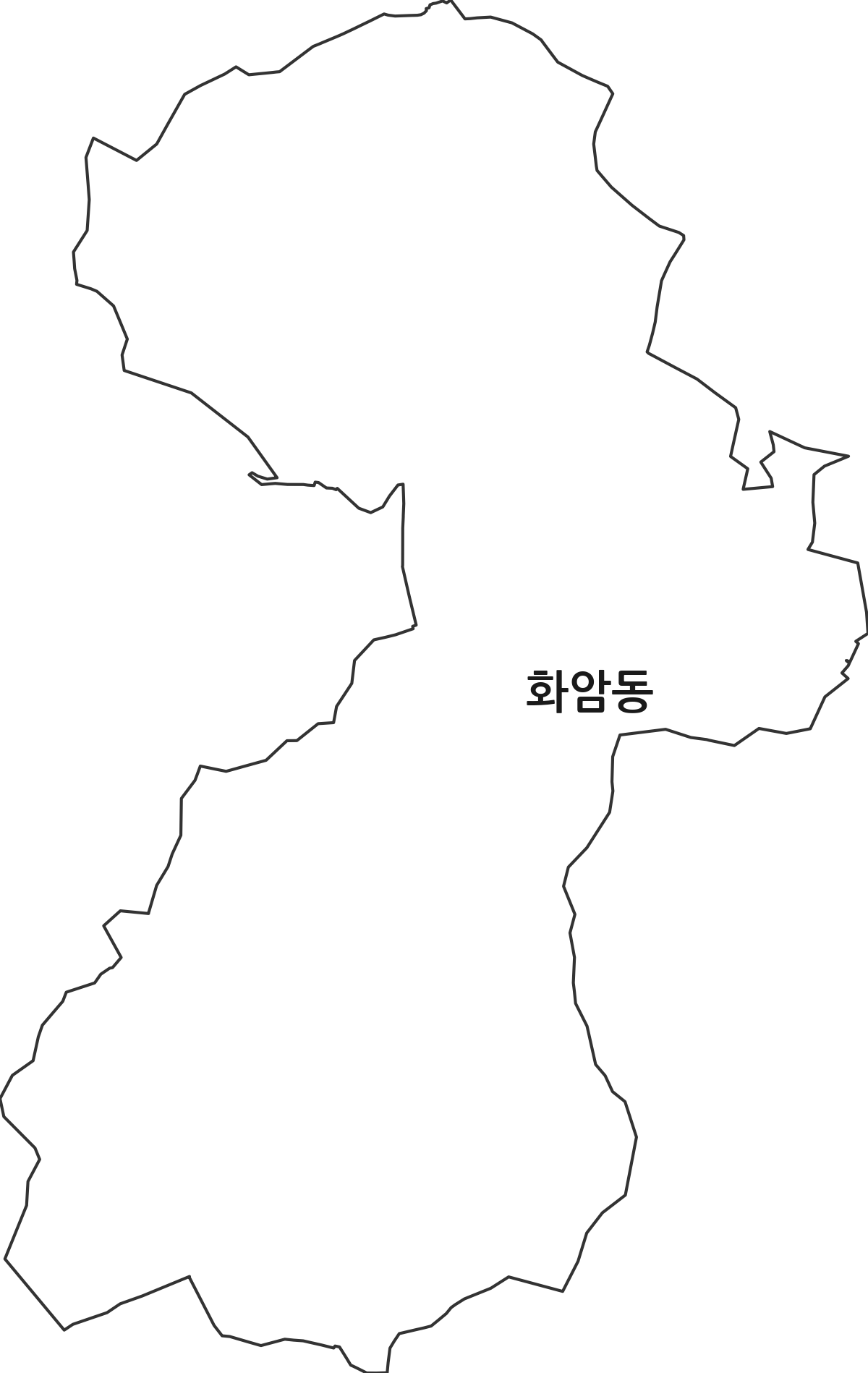 대전광역시 유성구 화암동 법정동 행정구역 경계 지도