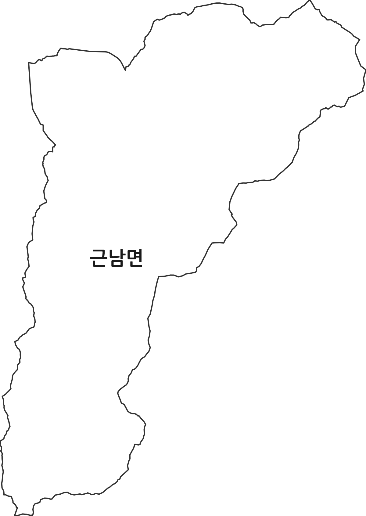 강원특별자치도 철원군 근남면 행정동 행정구역 경계 지도