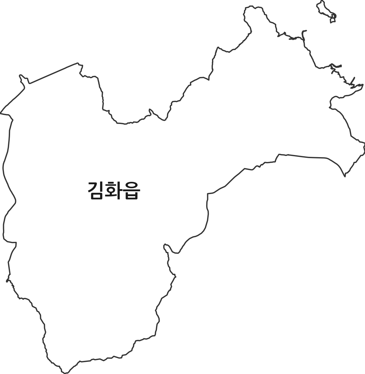 강원특별자치도 철원군 김화읍 행정동 행정구역 경계 지도