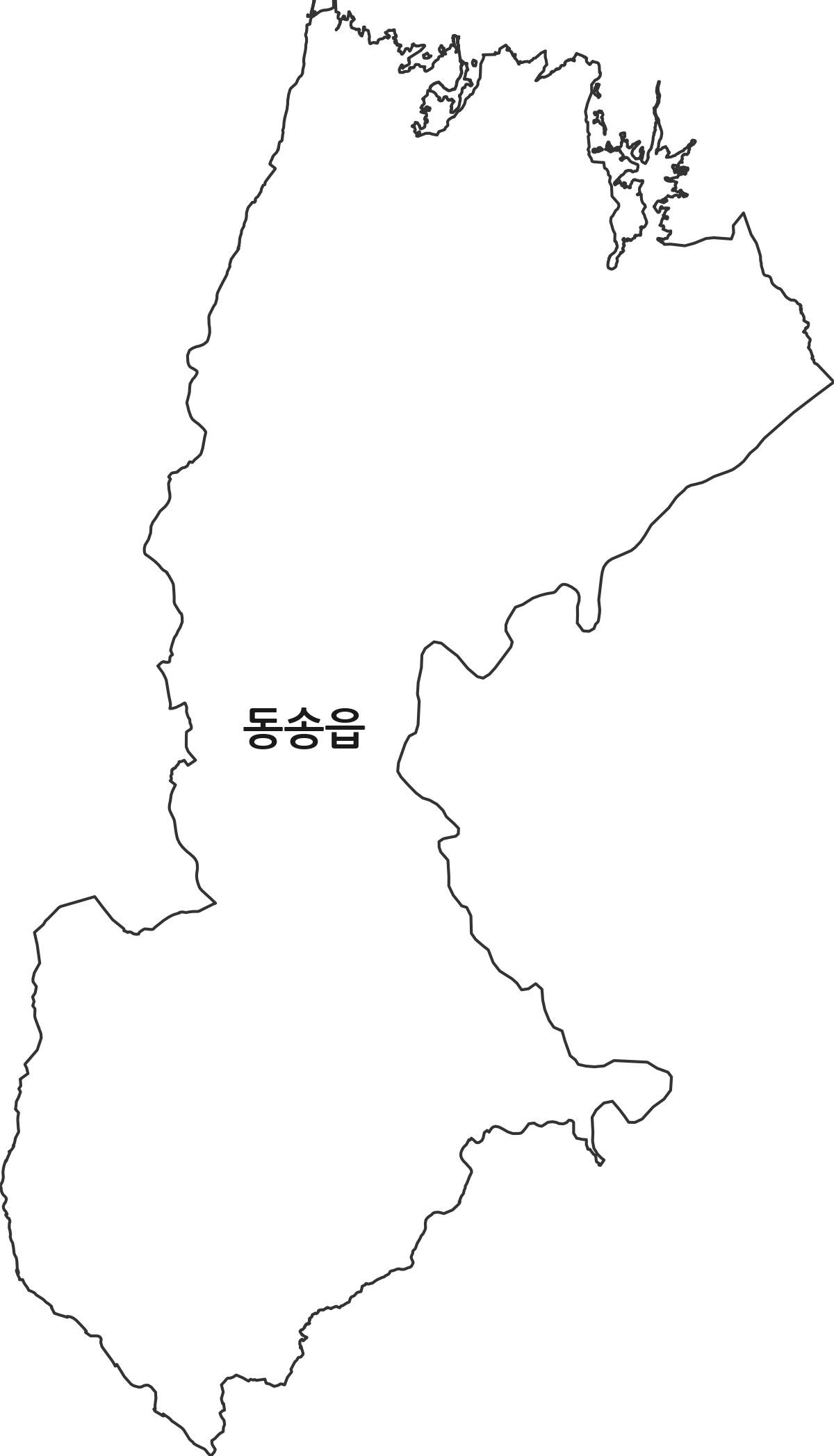 강원특별자치도 철원군 동송읍 행정동 행정구역 경계 지도
