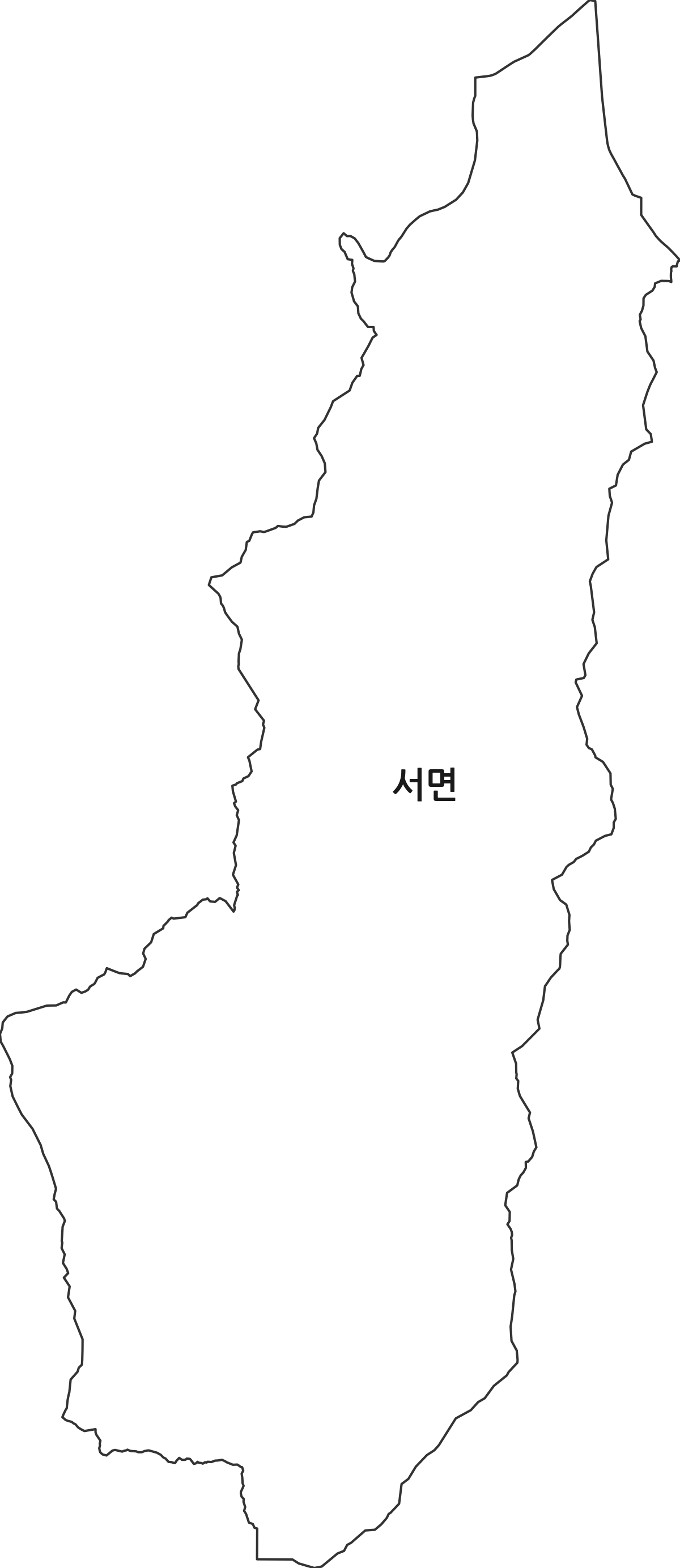강원특별자치도 철원군 서면 행정동 행정구역 경계 지도