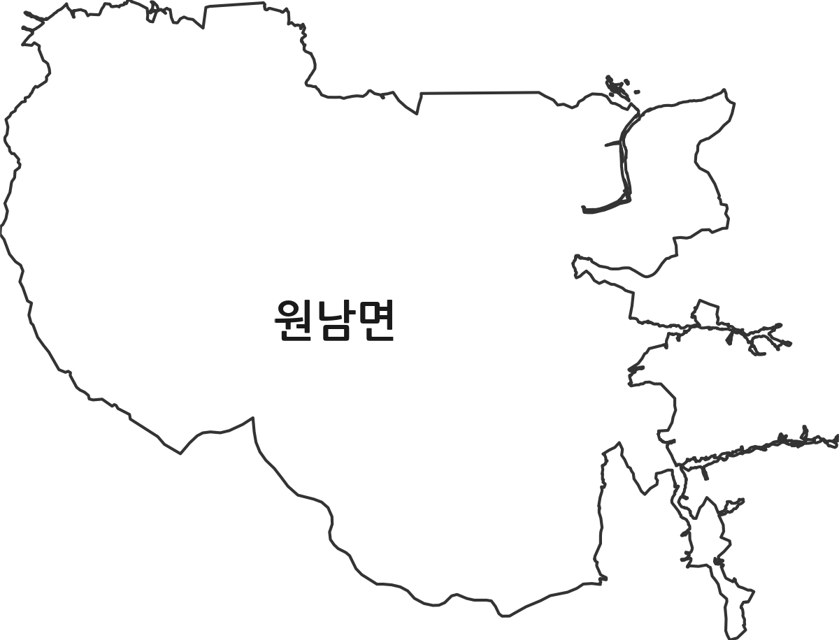 강원특별자치도 철원군 원남면 행정동 행정구역 경계 지도