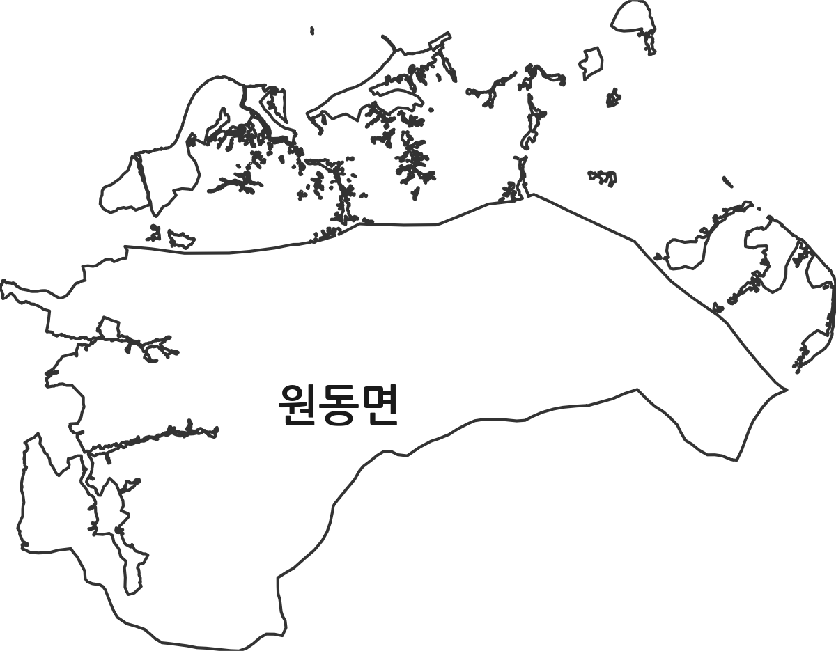 강원특별자치도 철원군 원동면 행정동 행정구역 경계 지도