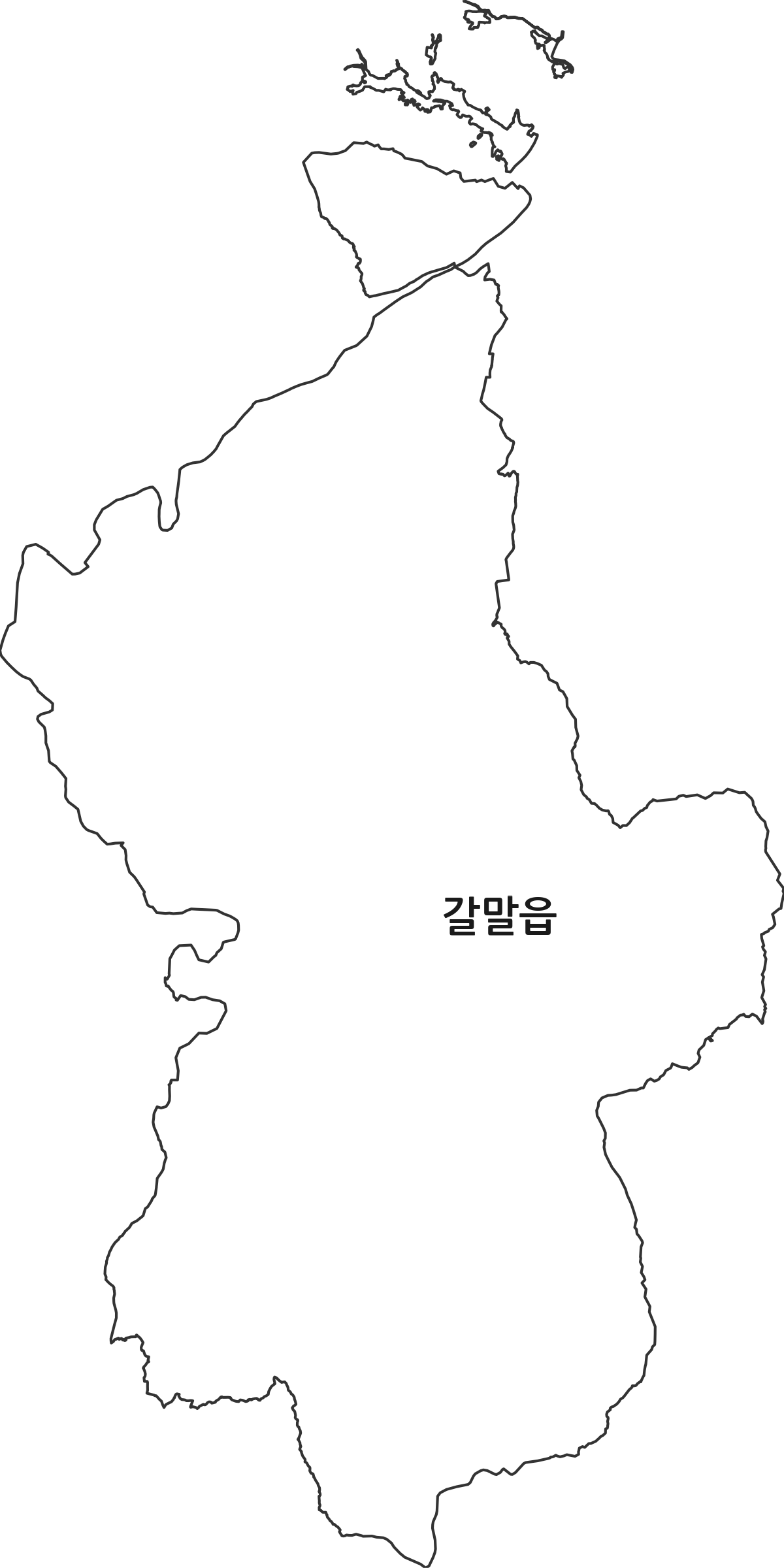강원특별자치도 철원군 갈말읍 법정동 행정구역 경계 지도