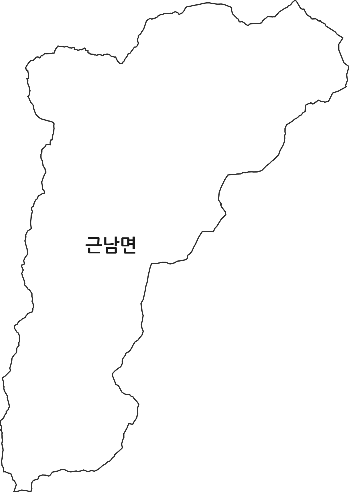 강원특별자치도 철원군 근남면 법정동 행정구역 경계 지도