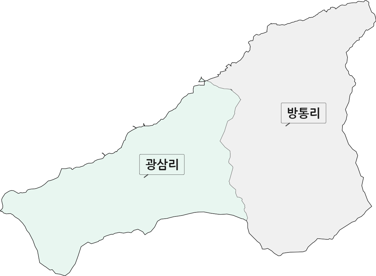 강원특별자치도 철원군 근동면 법정동 리 구분 행정구역 경계 지도
