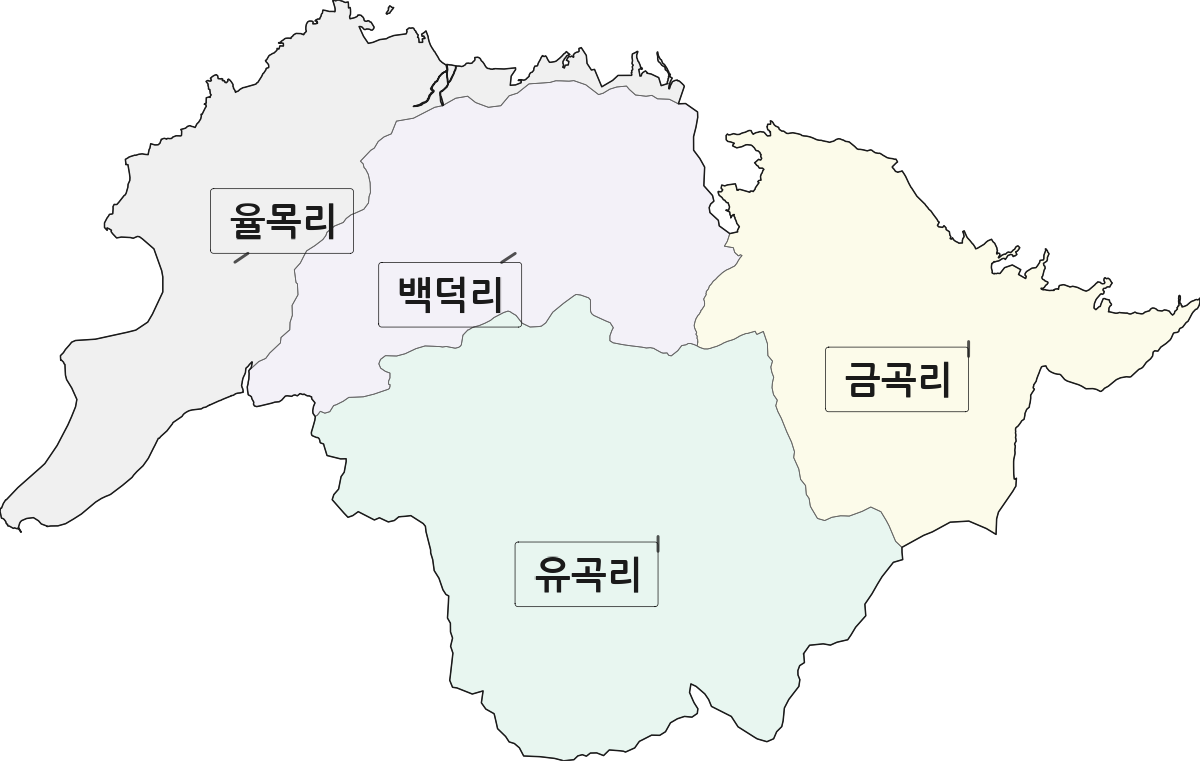 강원특별자치도 철원군 근북면 법정동 리 구분 행정구역 경계 지도