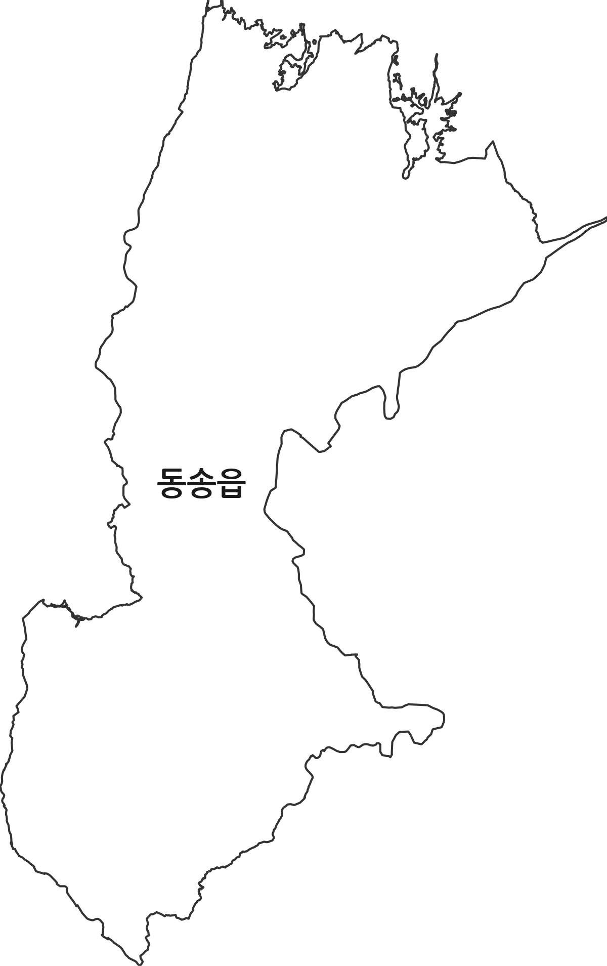 강원특별자치도 철원군 동송읍 법정동 행정구역 경계 지도