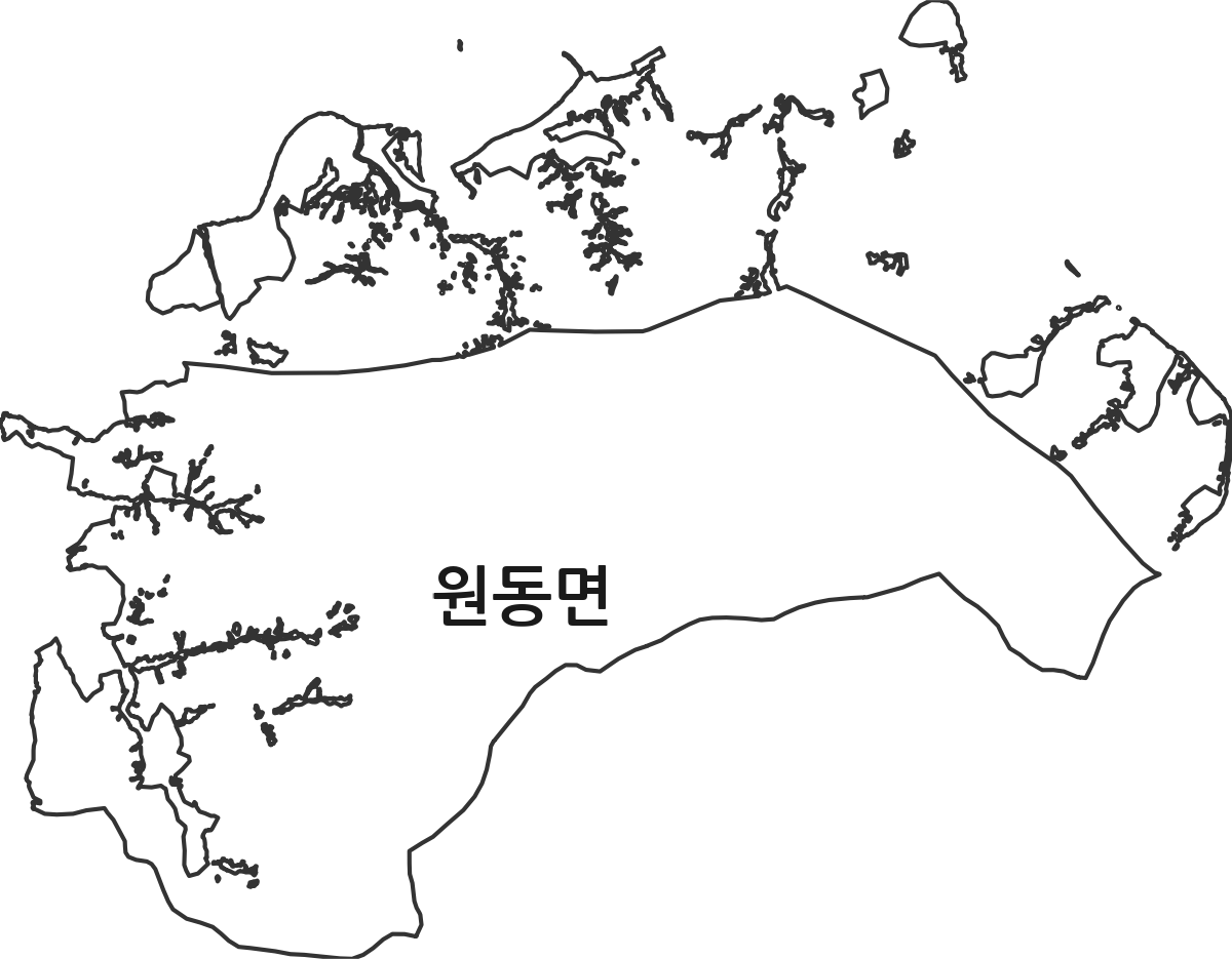 강원특별자치도 철원군 원동면 법정동 행정구역 경계 지도