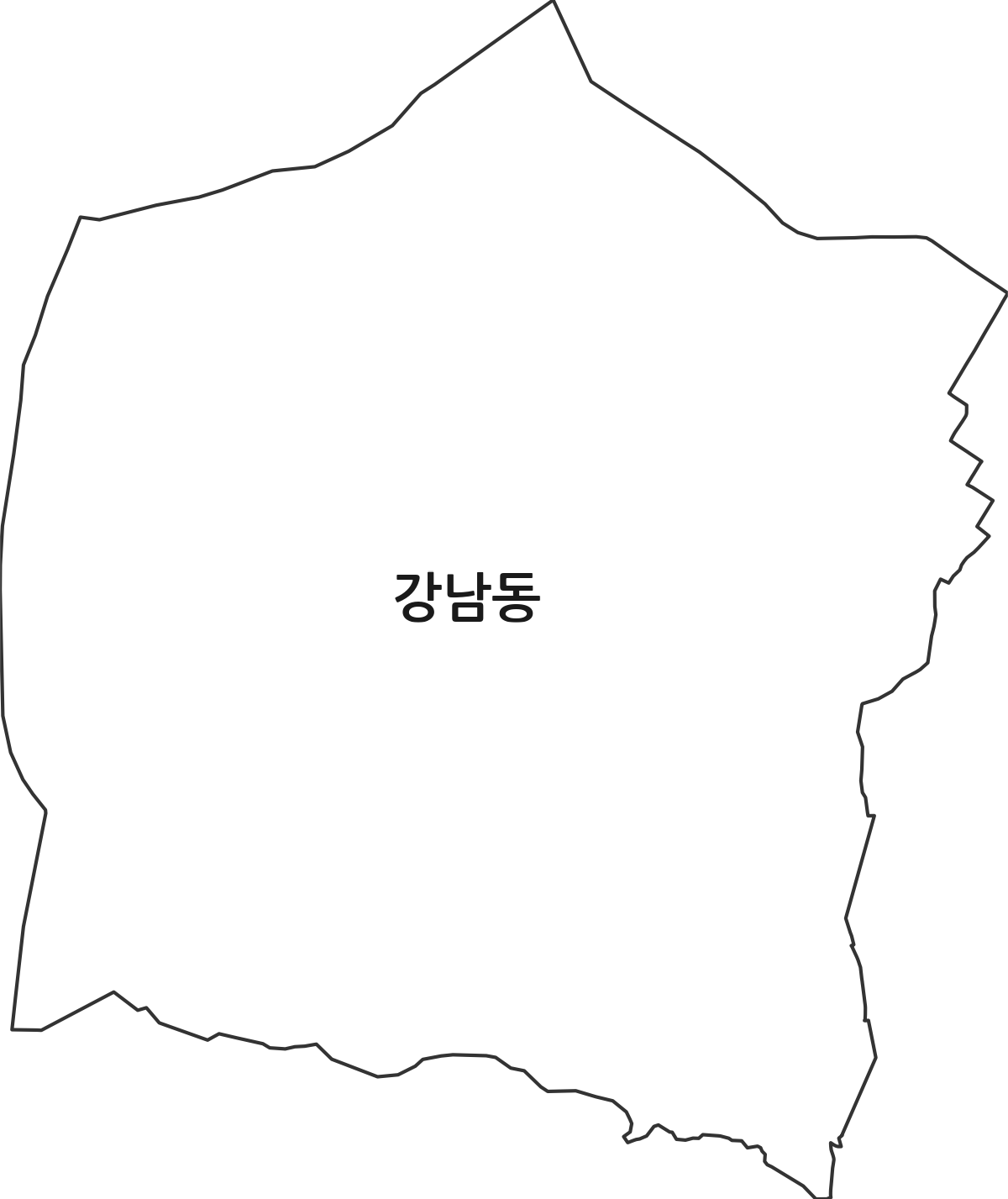 강원특별자치도 춘천시 강남동 행정동 행정구역 경계 지도