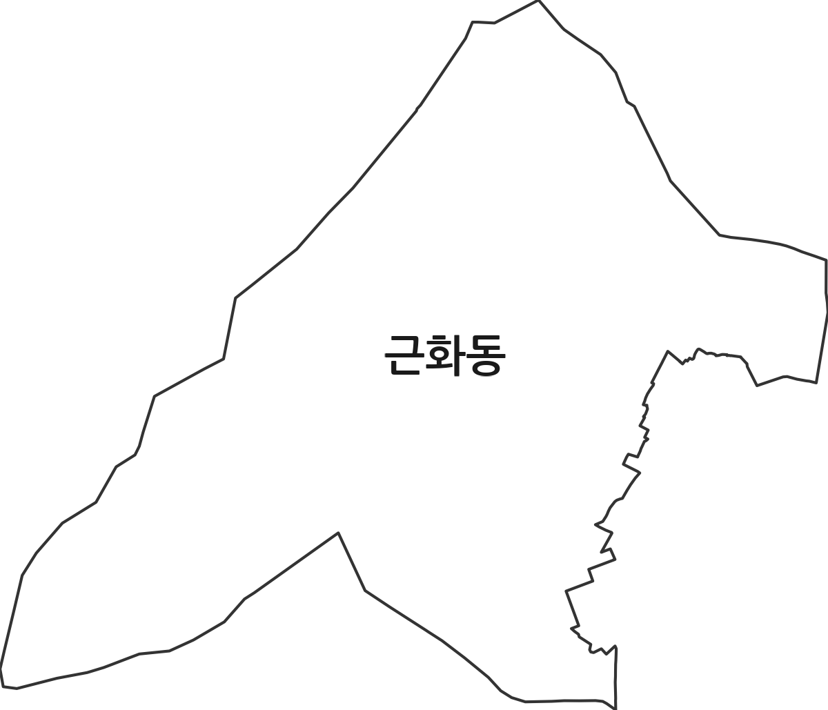강원특별자치도 춘천시 근화동 행정동 행정구역 경계 지도