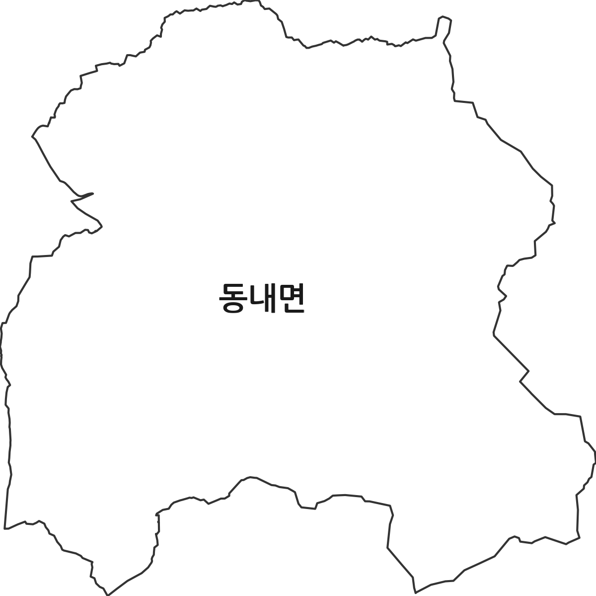 강원특별자치도 춘천시 동내면 행정동 행정구역 경계 지도